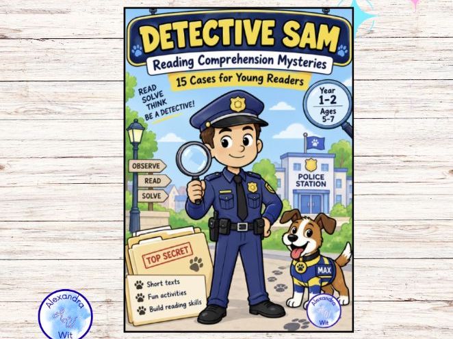 Reading Comprehension Mysteries – Detective Sam | 15 Case Files for Year 1–2