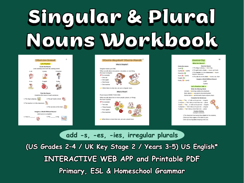 Singular & Plural Nouns: Gr 2-4/KS2