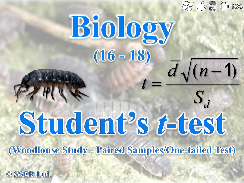BioA_3.6.1.1 Statistics - Kinesis In Woodlice (Student's t-Test)