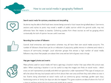 How to use social media in geography fieldwork