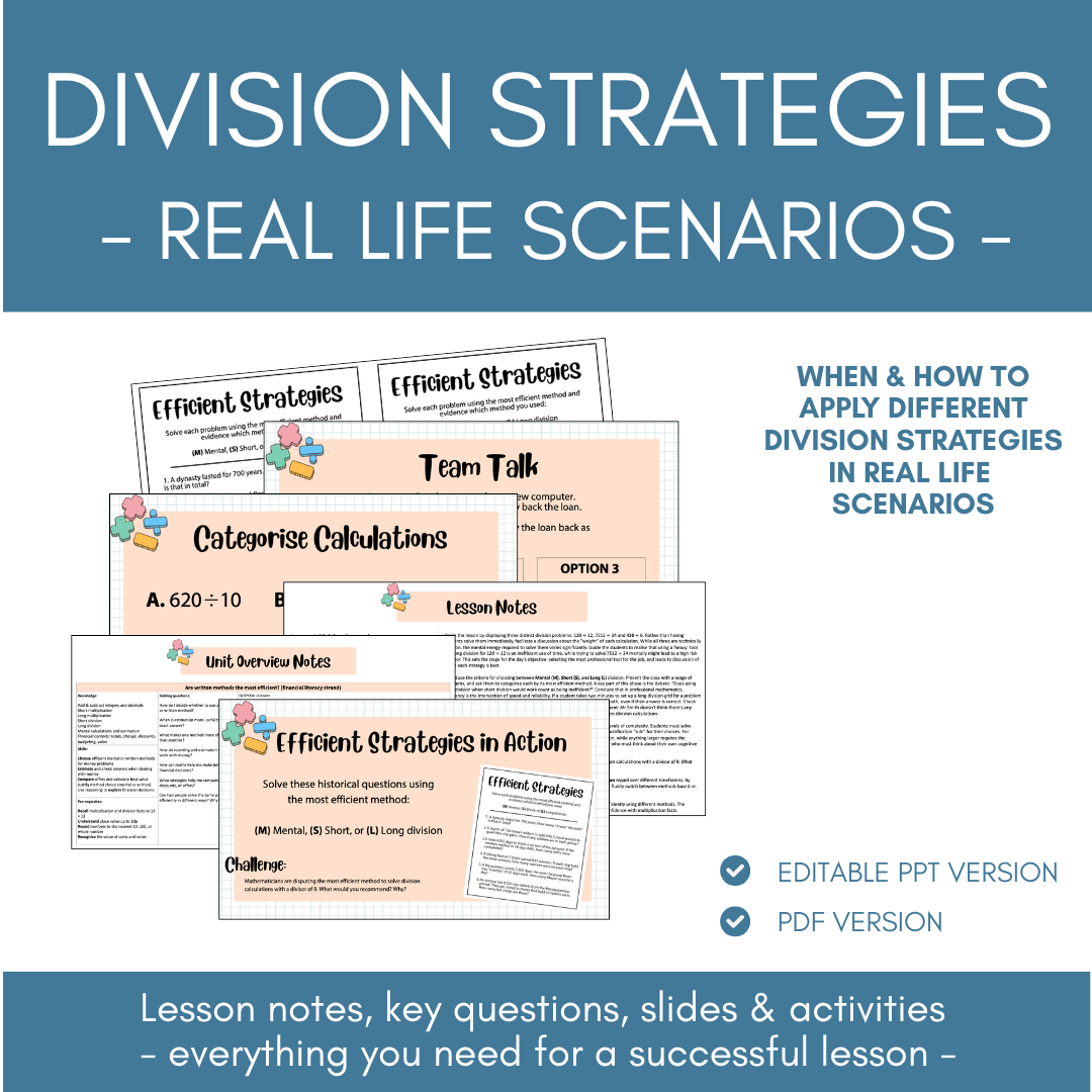 Division Strategies | Real Life Scenarios | Lesson Notes, Slides ...