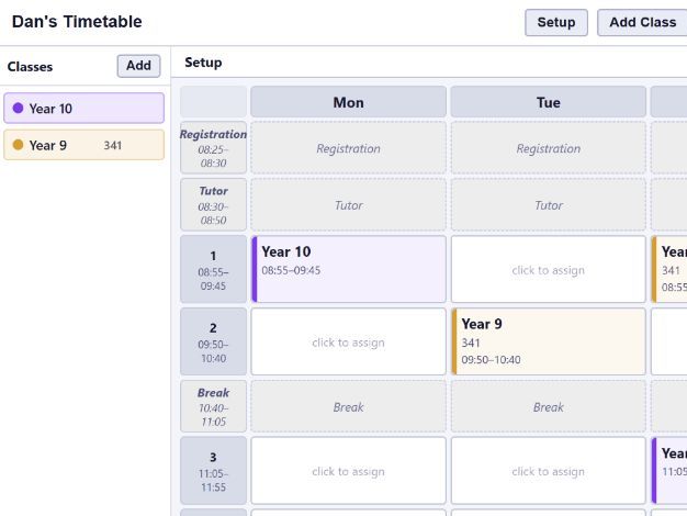 Timetable Builder & Planner