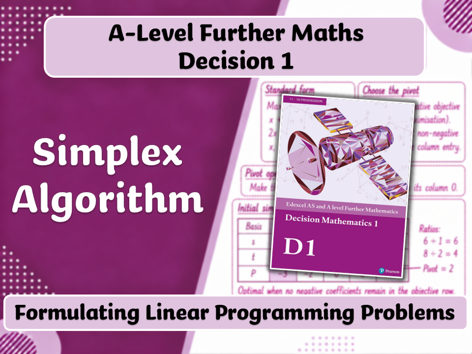 A-Level Further Maths | Decision 1 | Formulating Linear Programming Problems (Simplex)