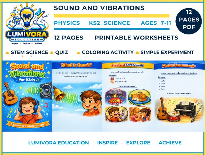 KS2 Science | Sound and Vibrations STEM Worksheets & Activities (Ages 7–11)
