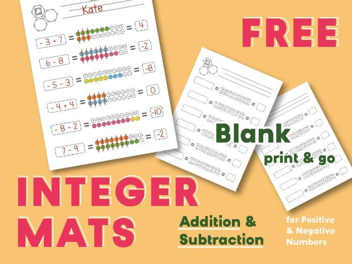 Blank Integer Mats | Add & Subtract