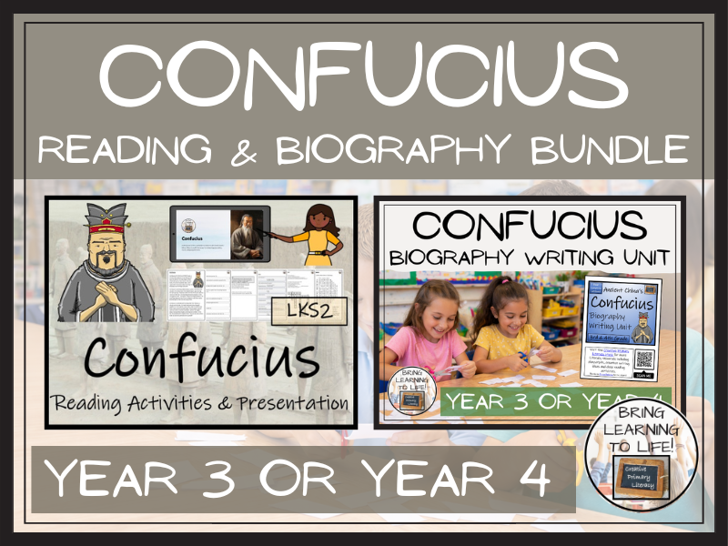 Confucius Reading Comprehension & Biography Writing Bundle | LKS2