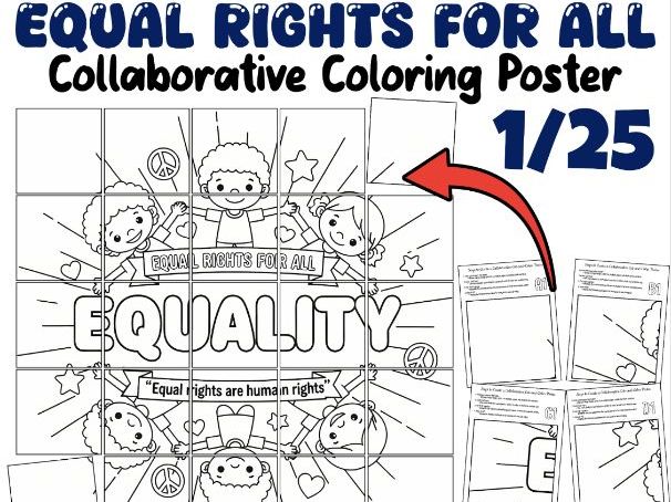 Equal Rights for All – Civil Rights Day Collaborative Coloring Poster | Classroom Activity