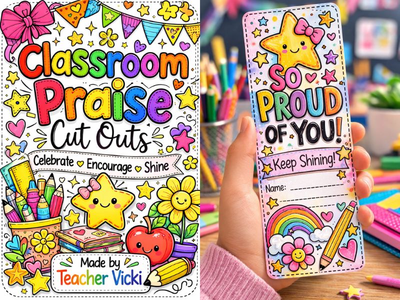 Praise Bookmarks Cut-Outs for Classroom Rewards | Positive Behaviour Printable