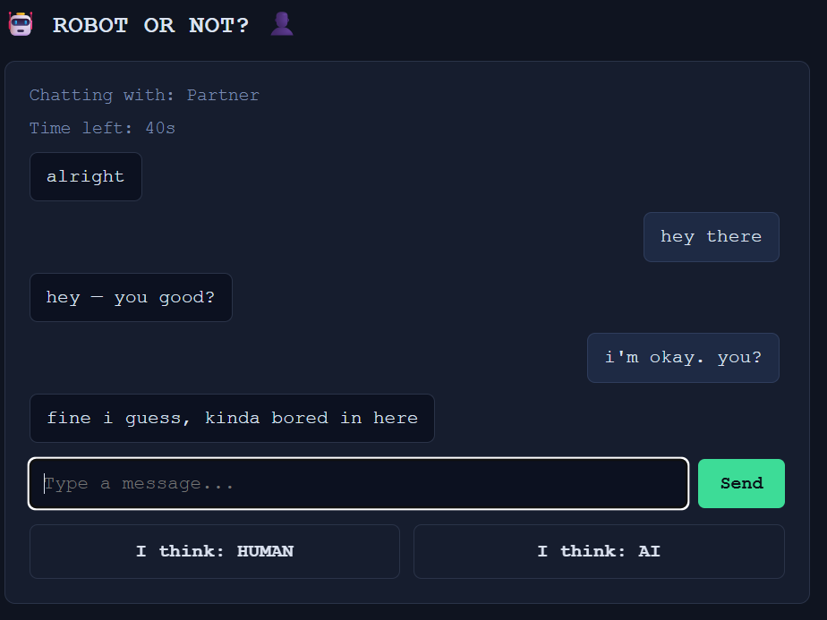 Robot Or Not? — AI Turing Test Classroom Game
