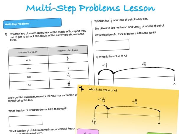 Year 6 Fractions - Multi-Step Problems Lesson