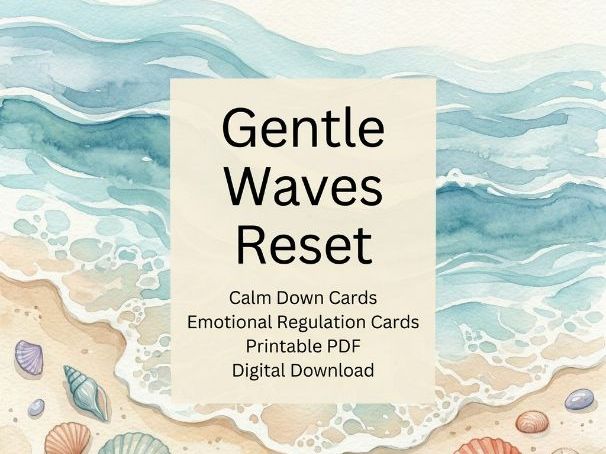 Gentle Waves Reset | Calm Down Cards | Emotional Regulation Cards | Printable PDF | Digital