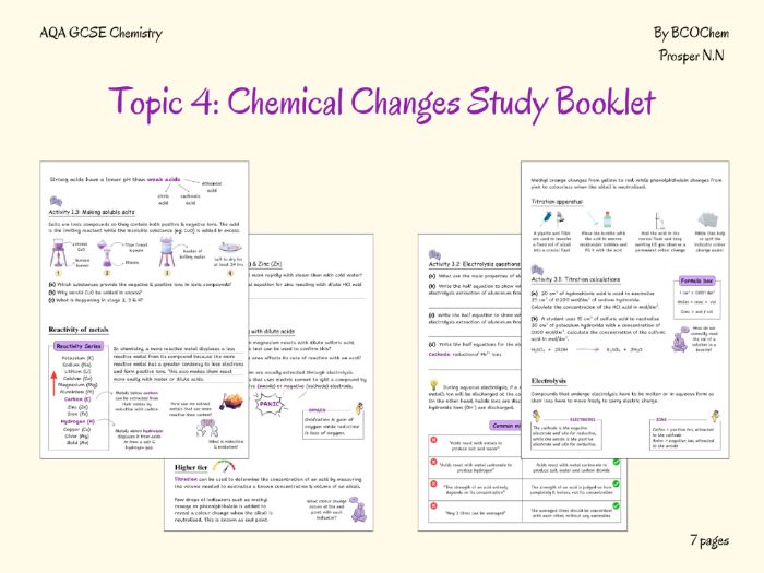 GCSE Chemistry: Chemical Changes Revision Pack