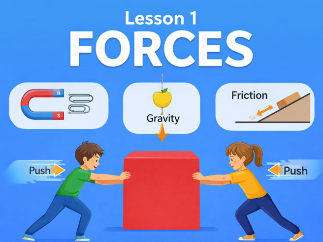Forces KS2 Science PowerPoint Lesson | Pushes, Pulls & Gravity