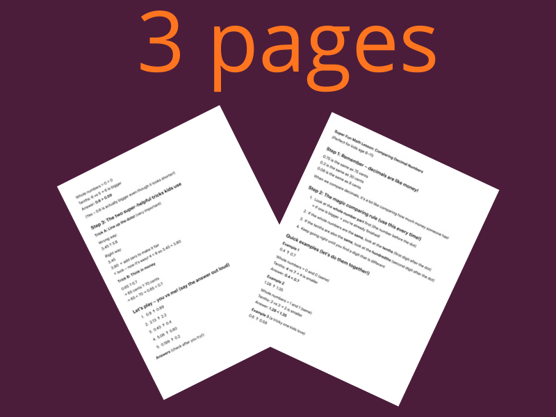 Comparing Decimals Made Easy: The "Money Trick" & Magic Rules