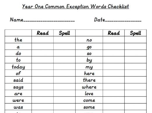 year-one-common-exception-words-checklist-teaching-resources