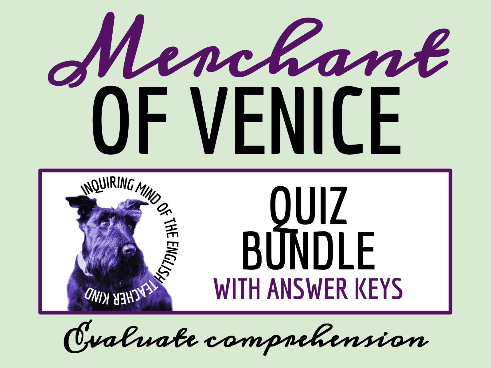 Shakespeare's The Merchant of Venice Quiz and Answer Key Bundle | Reading Assessments