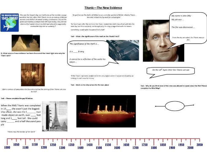 Titanic—The New Evidence - Worksheet to support the 2017 Channel 4  Documentary | Teaching Resources