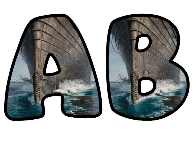 Huge Ship Sail Ocean Sea Alphabet Lettering Set | Classroom Display | Upper & Lowercase, 0-9