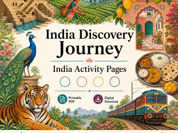 India Discovery Journey | India Activity Pages | Printable PDF | Digital Download