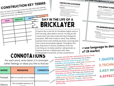 GCSE English Paper 1 Construction Unit