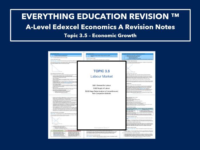 A-Level Edexcel Economics Revision Notes for Topic 3.5 – Labour Market