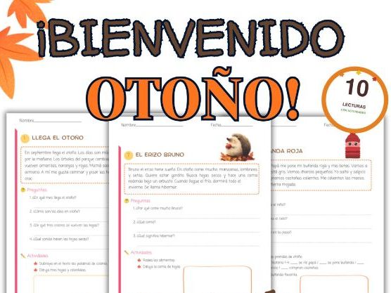 Spanish Autumn Reading Comprehension | KS1-KS2 | 10 Texts