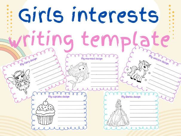 writing sheets for girls - continuous provision