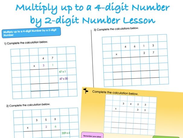 Year 6 Four Operations - Multiply up to a 4-digit Number by 2-digit Lesson