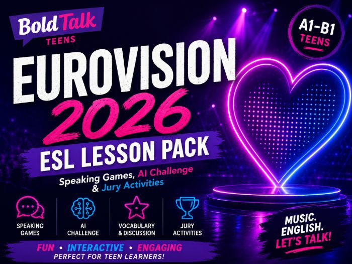 Eurovision 2026 ESL Lesson Pack | A1–B1 Teens