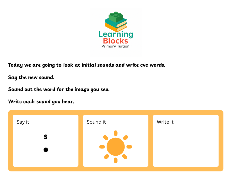 Phase 2 phonics activity sheet