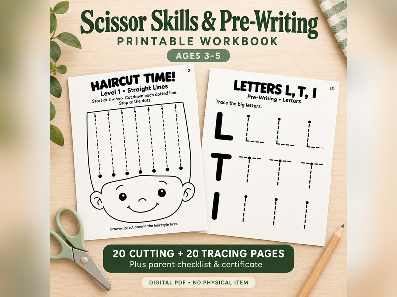 Scissor Skills & Pre-Writing Workbook