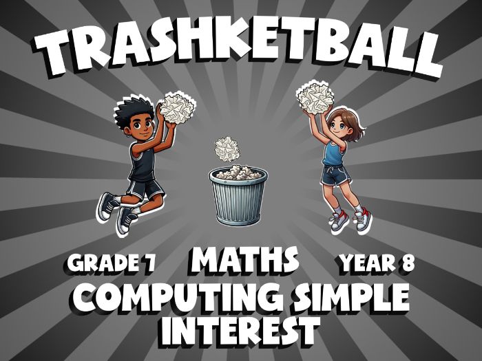 Computing Simple Interest TRASHKETBALL Maths Game | No-Prep Year 8 Review Activity