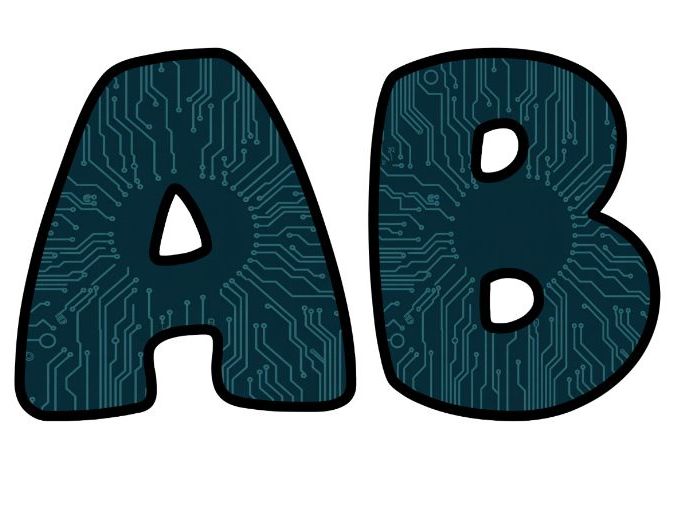 Circuit Pattern CPU Lettering Set | Classroom Display | Upper & Lowercase, 0-9 and Signs