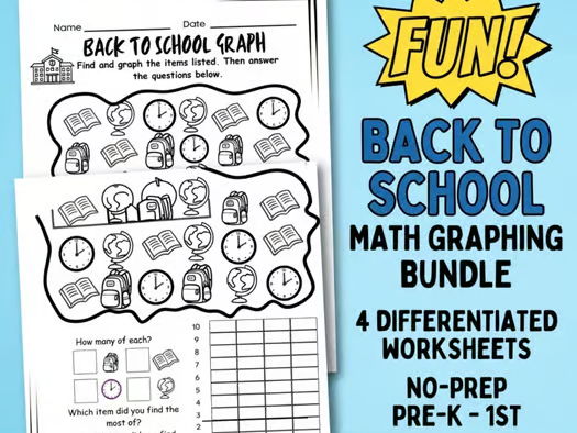 Back to School Graphing Worksheets | Count & Graph Math Activities K-1