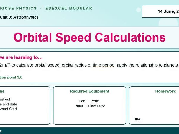 IGCSE Physics: Orbital Speed Calculations | Edexcel Modular | Unit 9 | L2