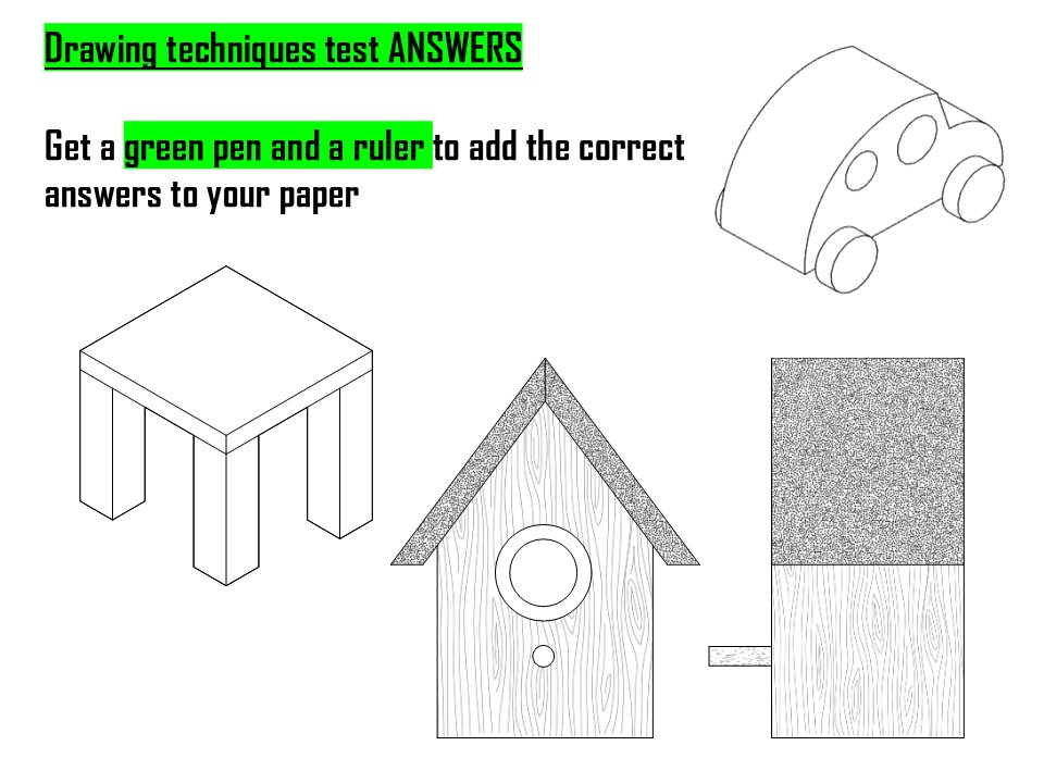 Design and Technology exam style translation drawing questions