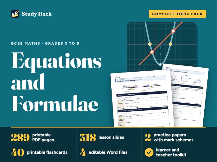 GCSE Maths Equations and Formulae: AQA-style workbook, practice papers and lessons