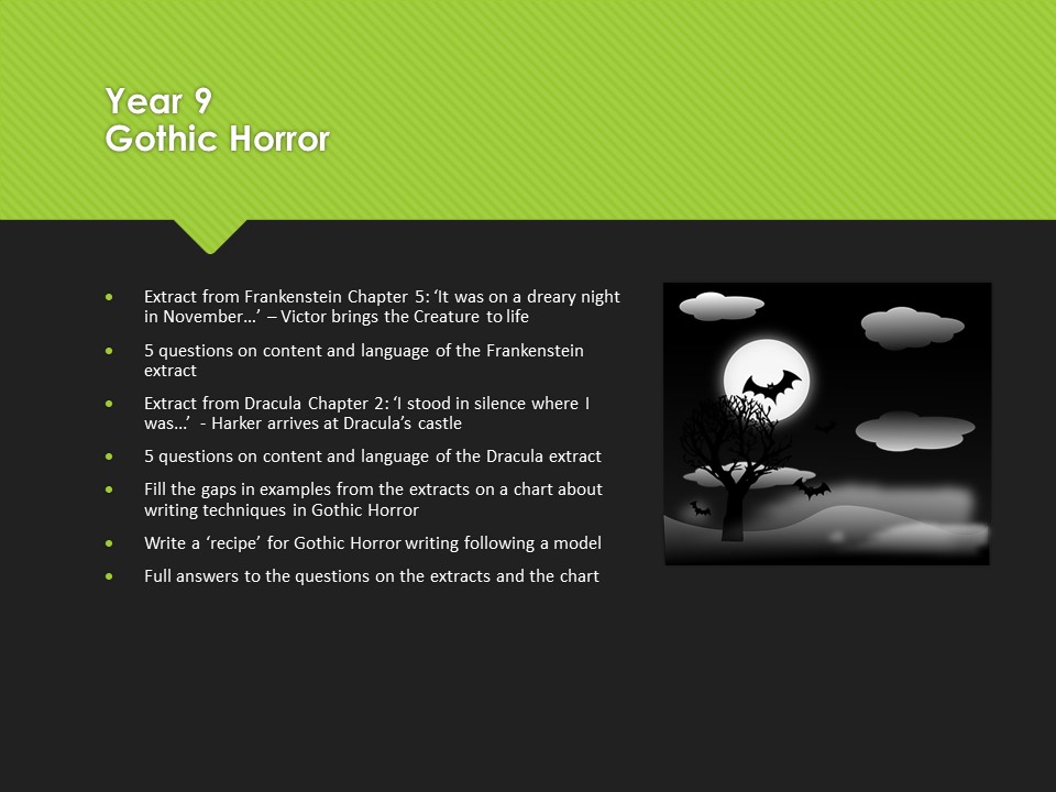 Year 9 Gothic Horror Teaching Resources