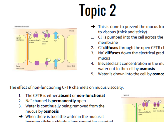 A Level Edexcel Biology SNAB A Topic 2 Revision