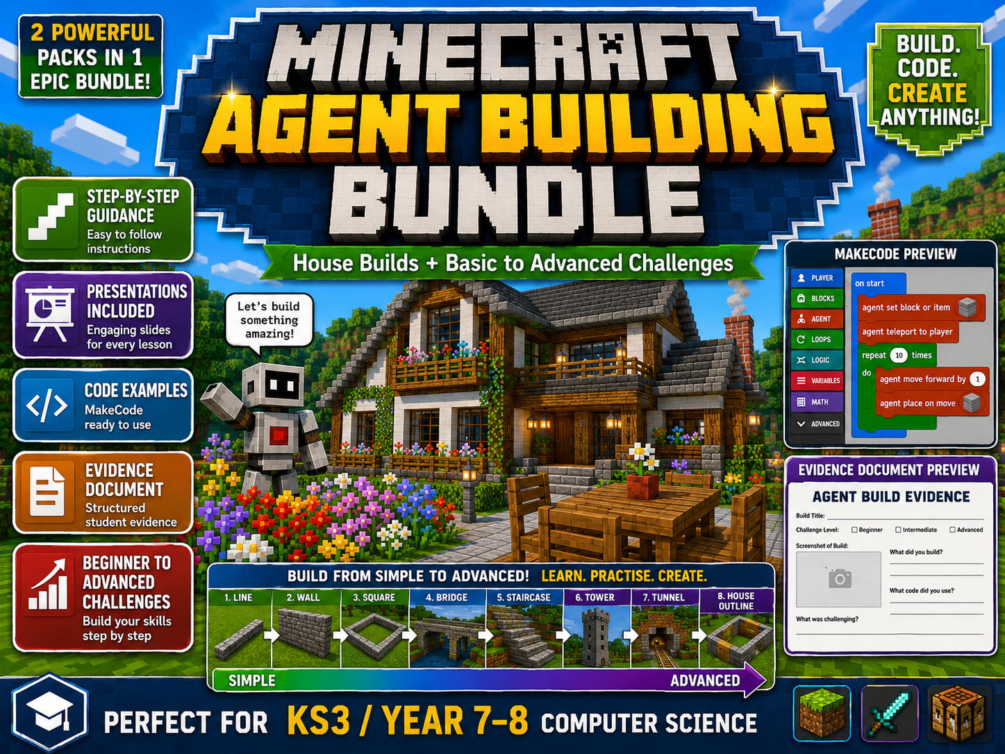 Minecraft Agent Building Bundle-KS3