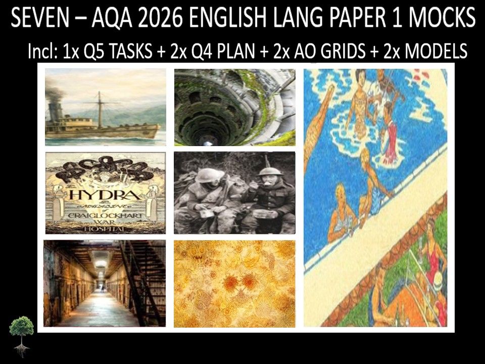 SEVEN - AQA PAPER 1 | 2026 FULL MOCKS | Q5 TASKS | Q4 PLAN | AO GRIDS | MODELS