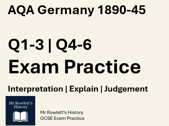 AQA GCSE History Germany 1890–1945: Complete Exam Questions Q1–Q6 Mastery Pack