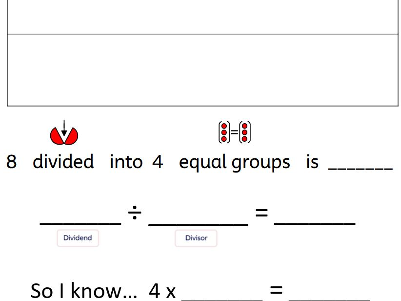 Dividing using a  bar model (4 times table)