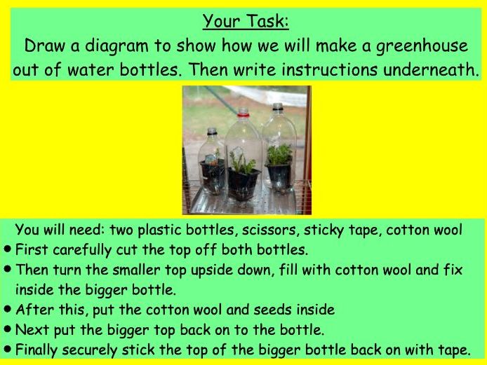 Water Bottle Greenhouse 鈥� KS2 Design & Technology Project (3-Lesson Sequence)
