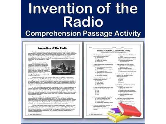 Invention of the Radio | Reading Comp Passage & Activity | Editable