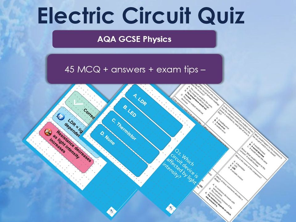 AQA GCSE Physics Electricity Revision Bundle | Electric Circuits Quiz + Printable Question Cards (P4)