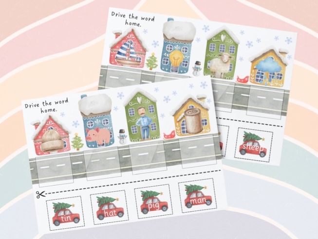 Christmas - Drive the Words Home Phonics