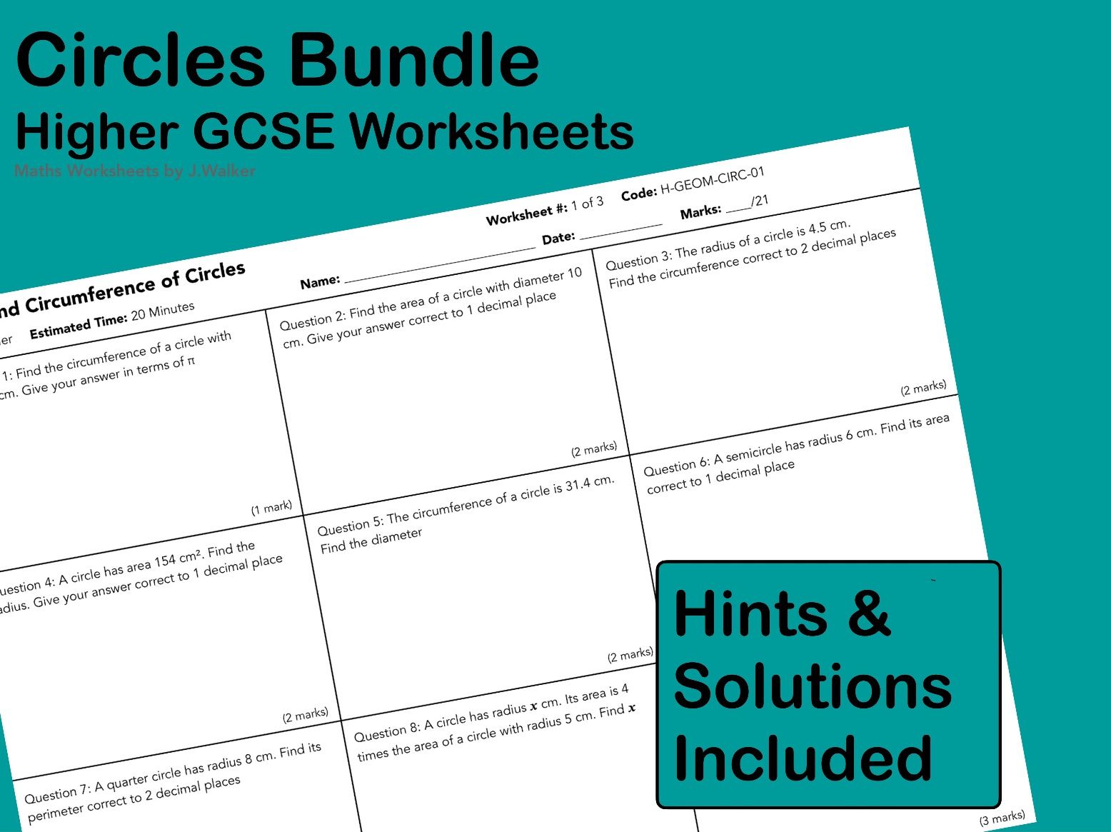 GCSE Maths: Circles Bundle - Higher Tier