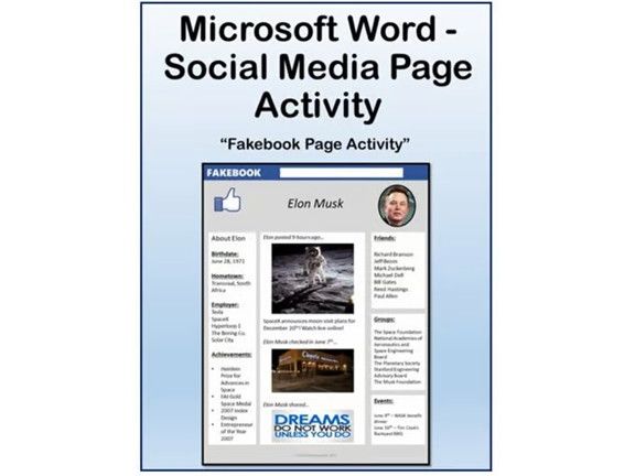 Social Media Page Activity for Teaching Microsoft Word Skills