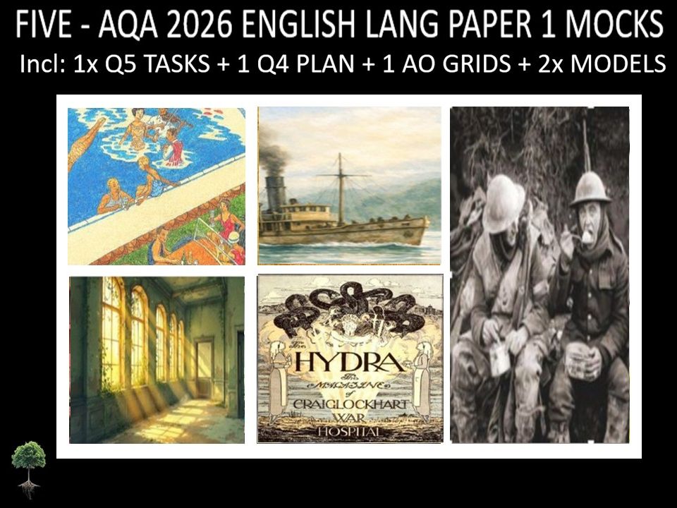 FIVE - AQA PAPER 1 | 2026 FULL MOCKS | Q5 TASKS | Q4 PLAN |AO GRIDS | MODELS